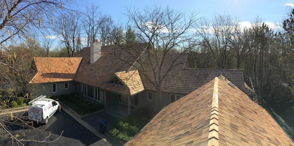 Cedar roof installation near Winnetka