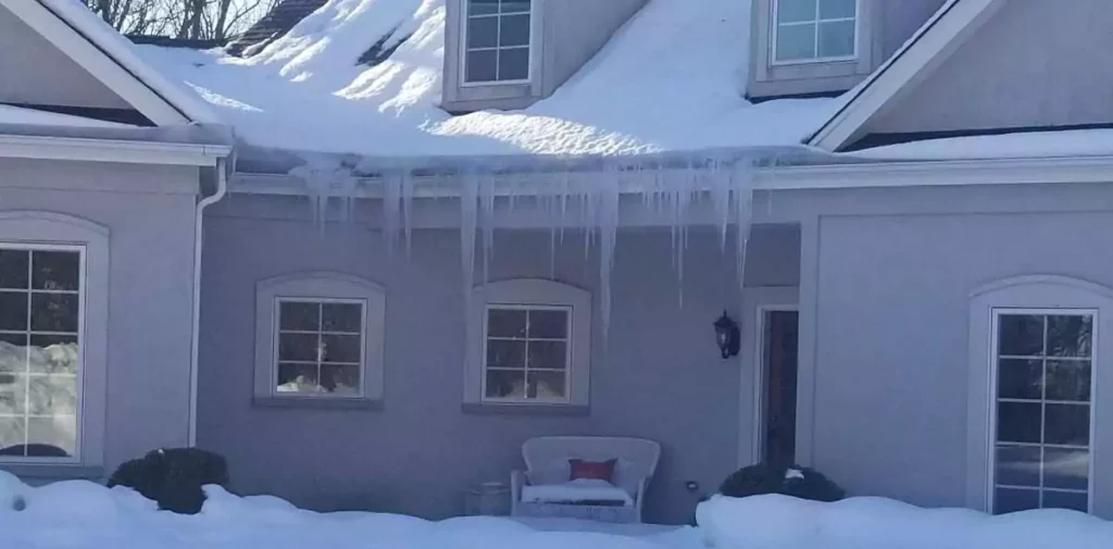 ice dams on cedar roof