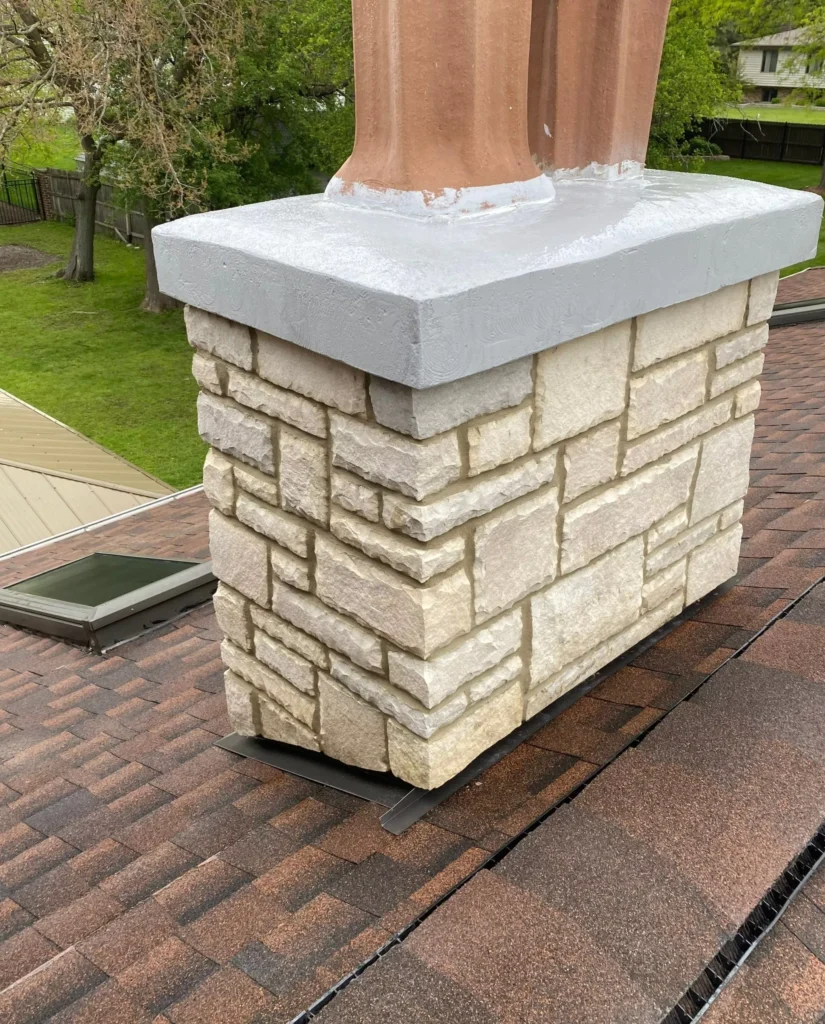 Copper chimney flashing