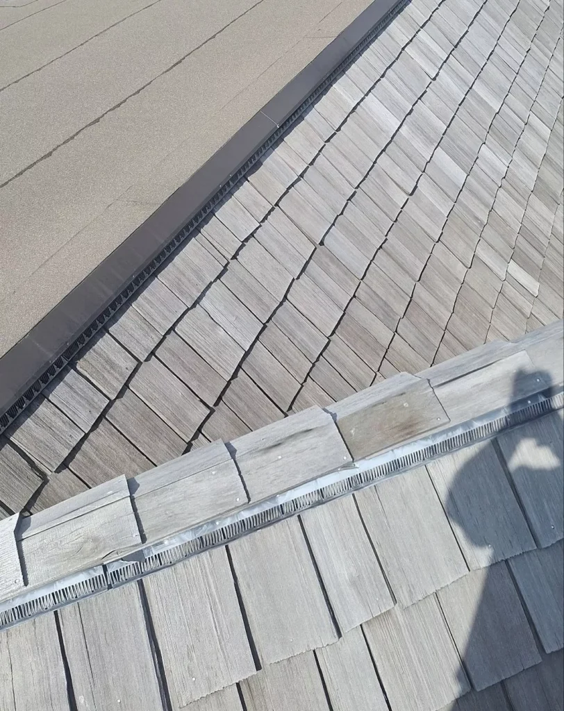 Copper ridge flashing